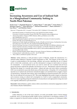 Increasing Awareness and Use of Iodised Salt in a Marginalised