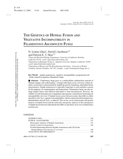 the genetics of hyphal fusion and vegetative