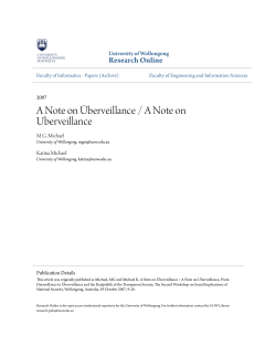 A Note on &Uuml;berveillance / A Note on Uberveillance