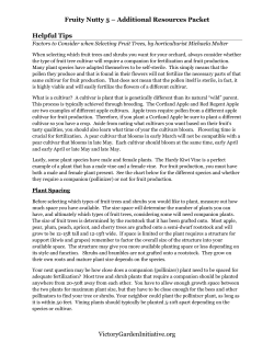 Fruity Nutty 5 &ndash; Additional Resources Packet VictoryGardenInitiative