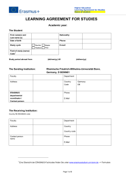 learning agreement for studies