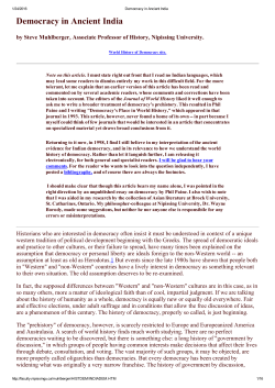 Democracy in Ancient India