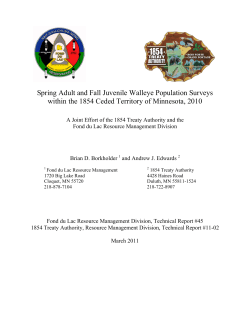 2010 Walleye Report - Fond du Lac Band of Lake Superior Chippewa