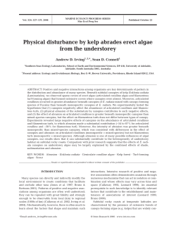 Physical disturbance by kelp abrades erect algae from the understorey