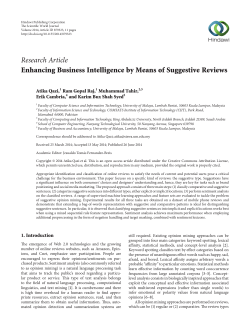 Enhancing Business Intelligence by Means of Suggestive Reviews