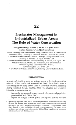 Freshwater Management in Industrialized Urban Areas: The Role of