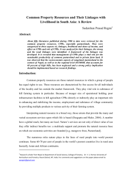Common property resource and their linkages with live hood in