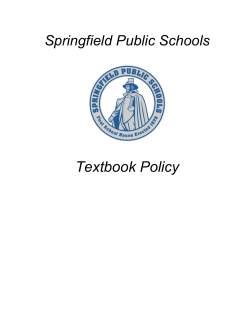 Textbook Policy - Springfield Public Schools