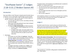 2c - Judges 2 18 - 3 31, Southpaw Savior
