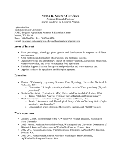 Curriculum vitae - Biological Systems Engineering