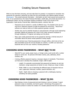 Creating Secure Passwords