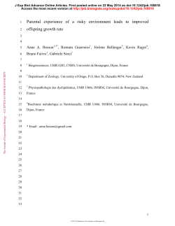 Parental experience of a risky environment leads to improved