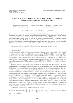 a method for solving 0-1 multiple objective linear programming