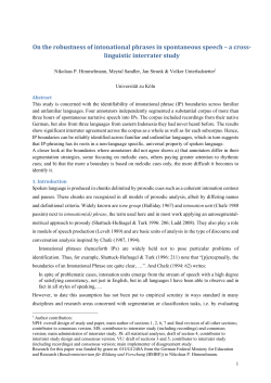 On the robustness of intonational phrases in spontaneous speech