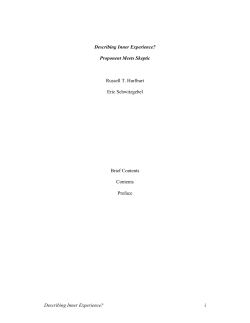 Describing Inner Experience? - University of Nevada, Las Vegas