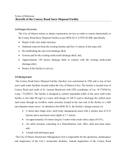 Retrofit of the Conroy Road Snow Disposal Facility