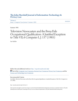 Television Newscasters and the Bona Fide Occupational