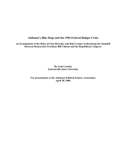 Alabama`s Blue Dogs and the 1996 Federal Budget Crisis