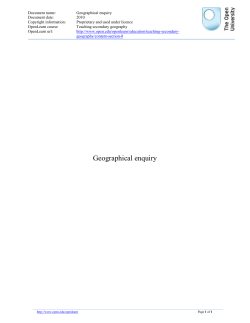 Geographical enquiry - The Open University