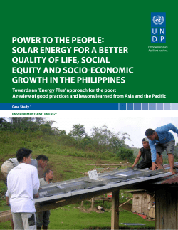 power to the people: solar energy for a better quality of life, social