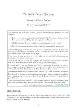 Corpus Querying - Informatics Blog Service