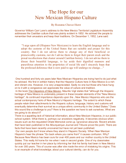 The Hope for our - New Mexico Hispanic Culture Preservation League
