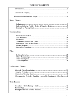 youth judging book - Alpaca Llama Show Association