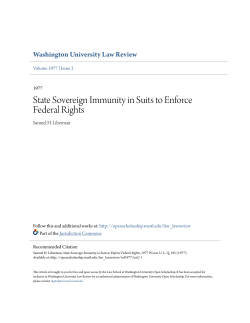 State Sovereign Immunity in Suits to Enforce Federal Rights
