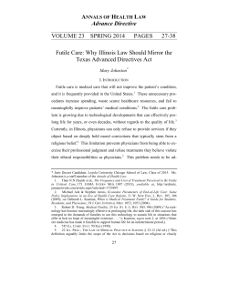 Futile Care: Why Illinois Law Should Mirror the Texas Advanced