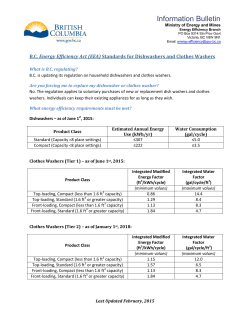 Clothes Washers and Dishwashers