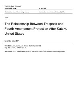 The Relationship Between Trespass and Fourth Amendment