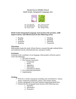 Strath Haven Middle School Sixth Grade, Integrated Language Arts