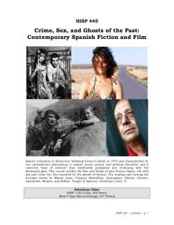 Crime, Sex, and Ghosts of the Past: Contemporary Spanish Fiction