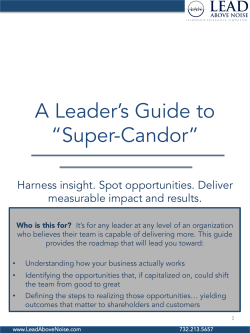 A Leader`s Guide to “Super-Candor”