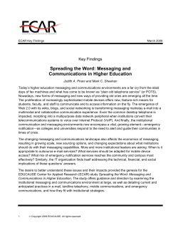 Spreading the Word: Messaging and Communications in Higher