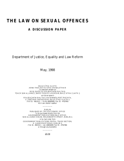 Discussion Paper on the Law on Sexual Offences