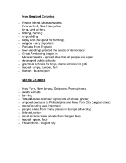 New England Colonies Rhode Island