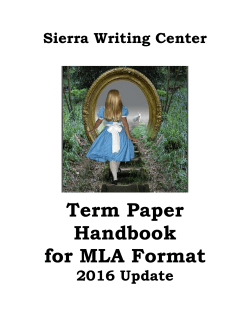 Writing Center Term Paper Handbook