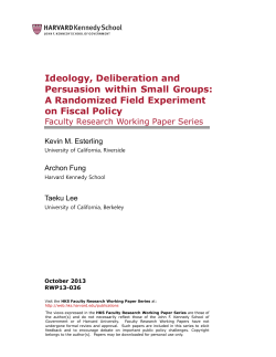 Ideology, Deliberation and Persuasion within Small Groups: A