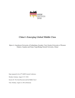 China`s Emerging Global Middle Class