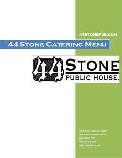 Catering Menu - 44 Stone Public House