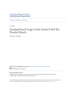 Standard Search Logic Under Article 9 And The Florida Debacle