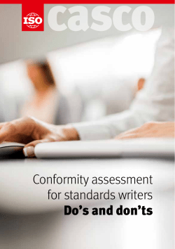 Conformity assessment for standards writers Do`s and don`ts