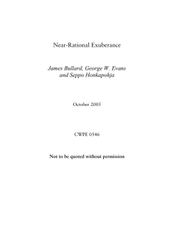 1HDU 5DWLRQDO ([XEHUDQFH James Bullard, George W. Evans