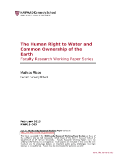 The Human Right to Water and Common Ownership of the Earth