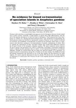 No evidence for biased co-transmission of speciation islands in