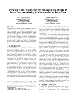 Dynamic Robot Autonomy: Investigating the Effects of