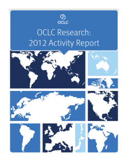 OCLC Research: 2012 Activity Report