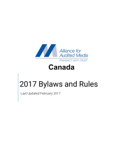 AAM Canada Bylaws and Rules - Alliance for Audited Media