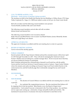 MINUTES OF THE NAPA COUNTY LOCAL FOOD ADVISORY
